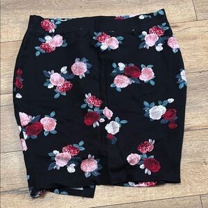Torrid Black Floral Pencil Skirt